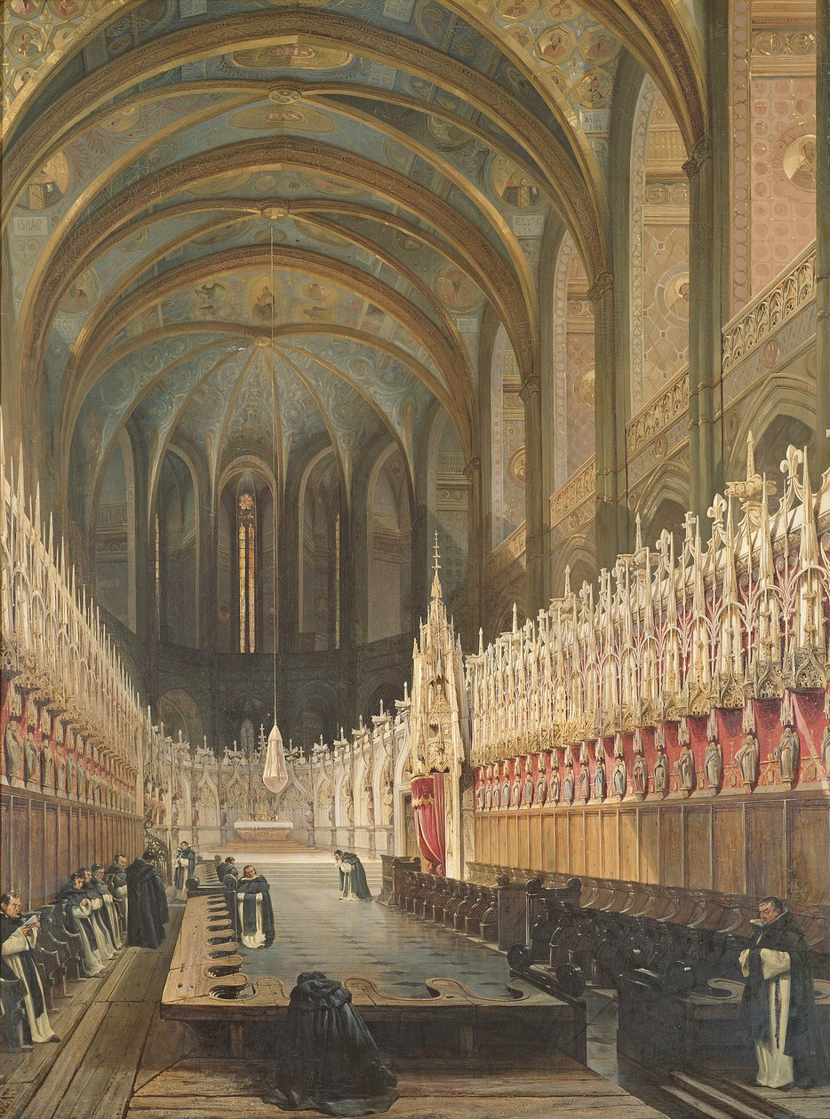 Interiør i Albi-katedralen, 1832 av Adrien Dauzats