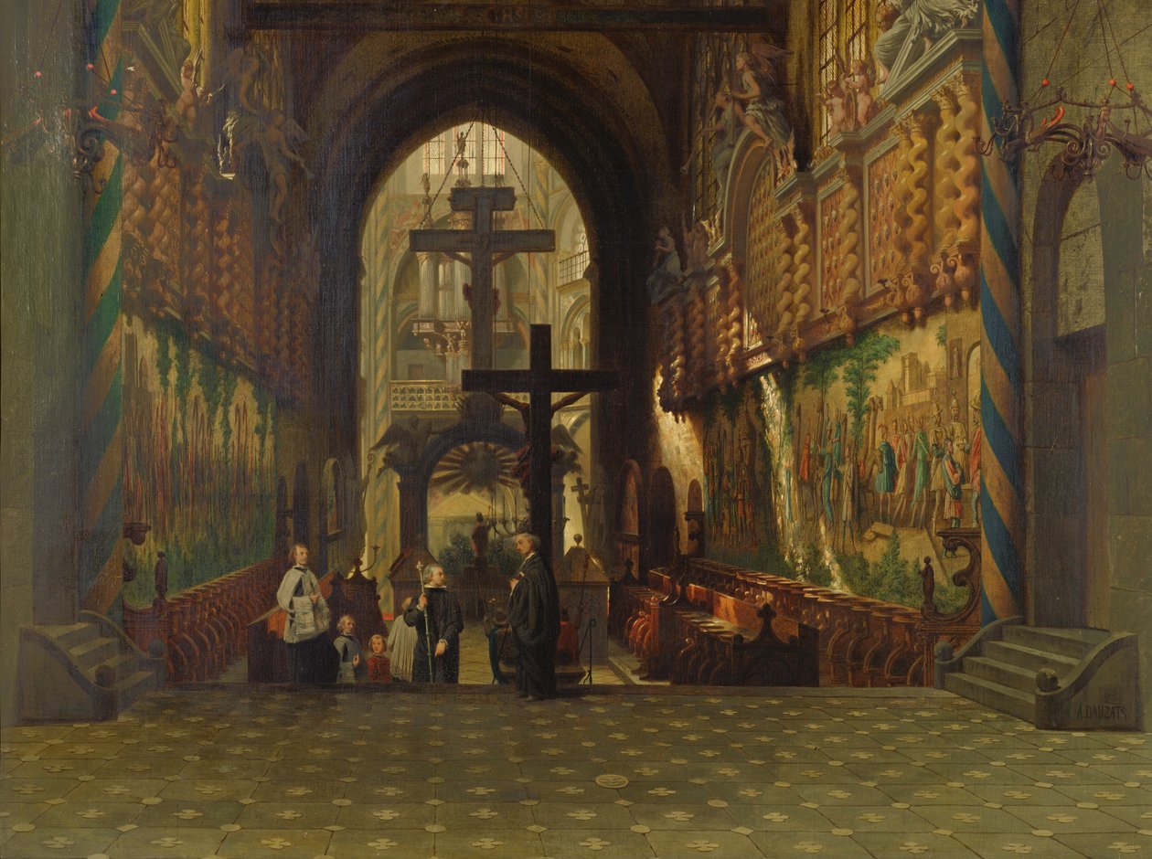 Interiør av Saint Gereon-kirken i Köln av Adrien Dauzats