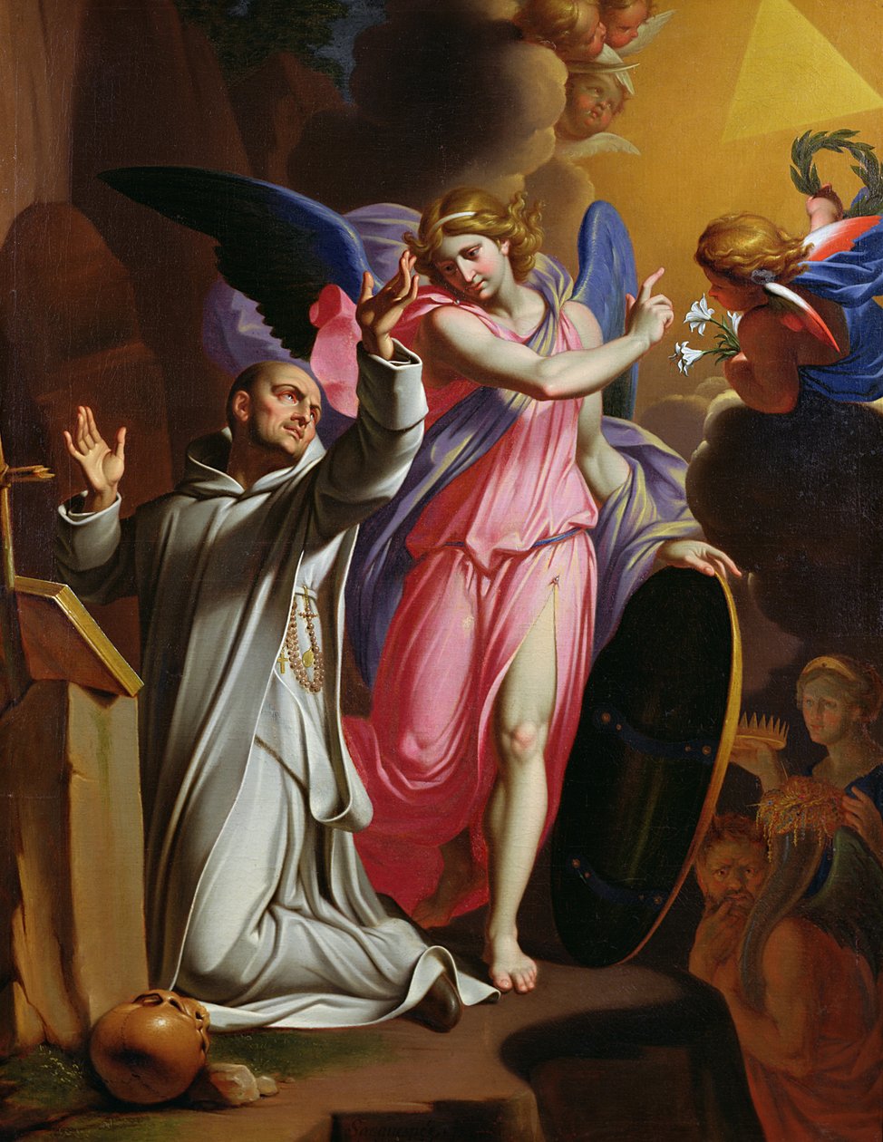 St. Bruno ved bønnen, 1671 av Adrien Sacquespee