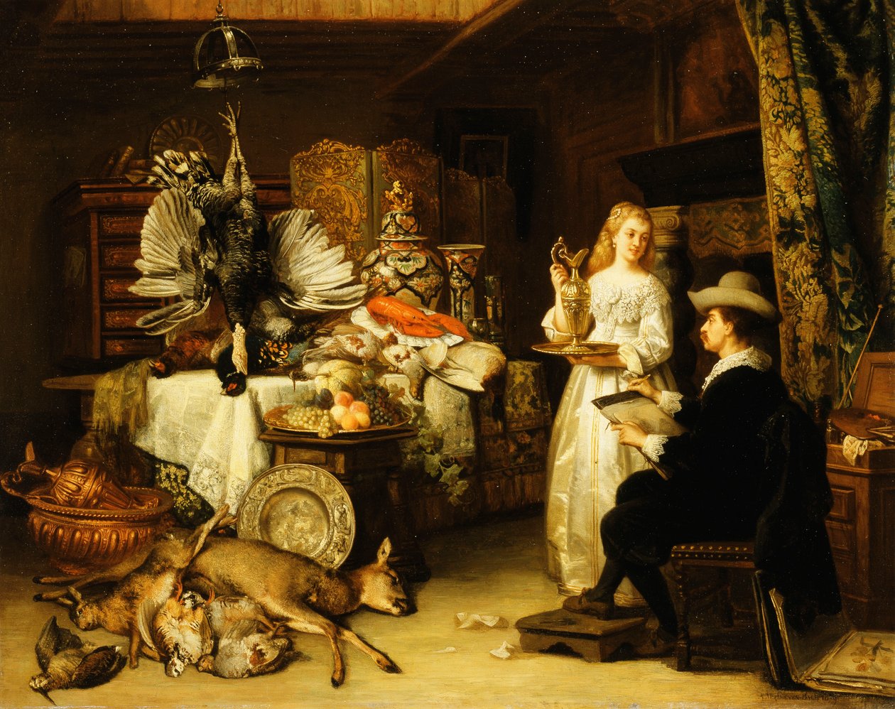 Kunstnerens studio, 1879 av Adrien Joseph Verhoven Ball