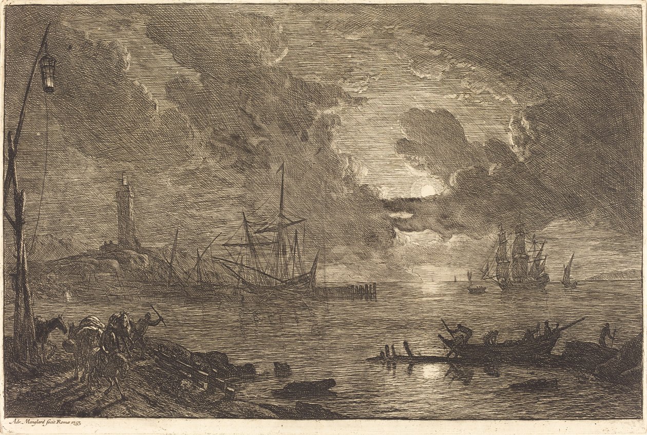 Havn ved måneskinn av Adrien Manglard
