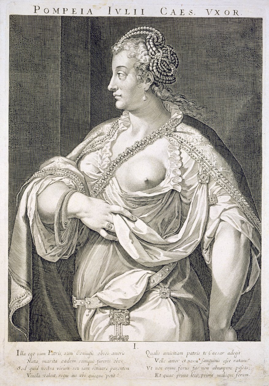 Pompeia (d. 122 e.Kr.) kone til Julius Cæsar av Aegidius Sadeler or Saedeler