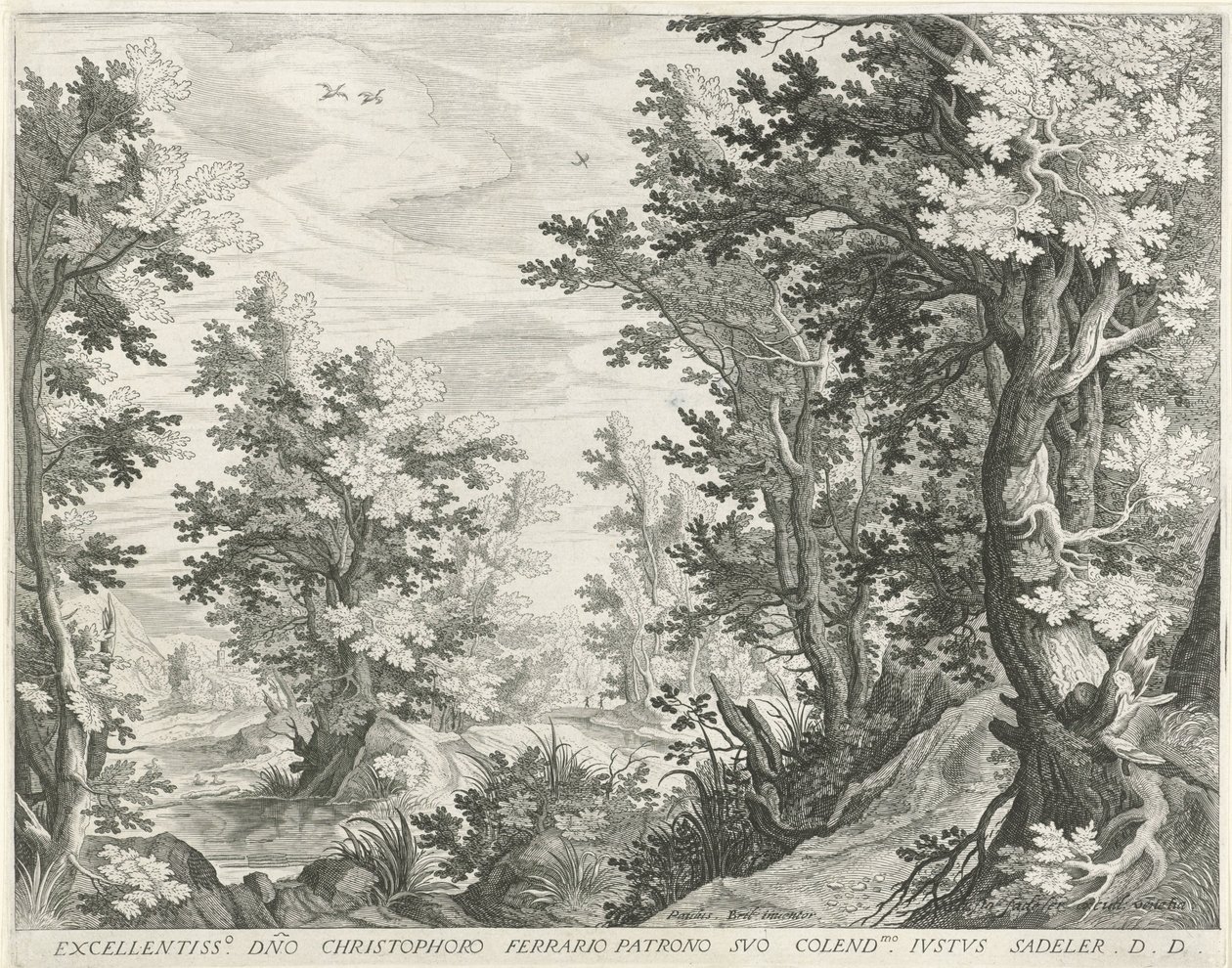 skoglandskap av Egidius  Sadeler (II)
