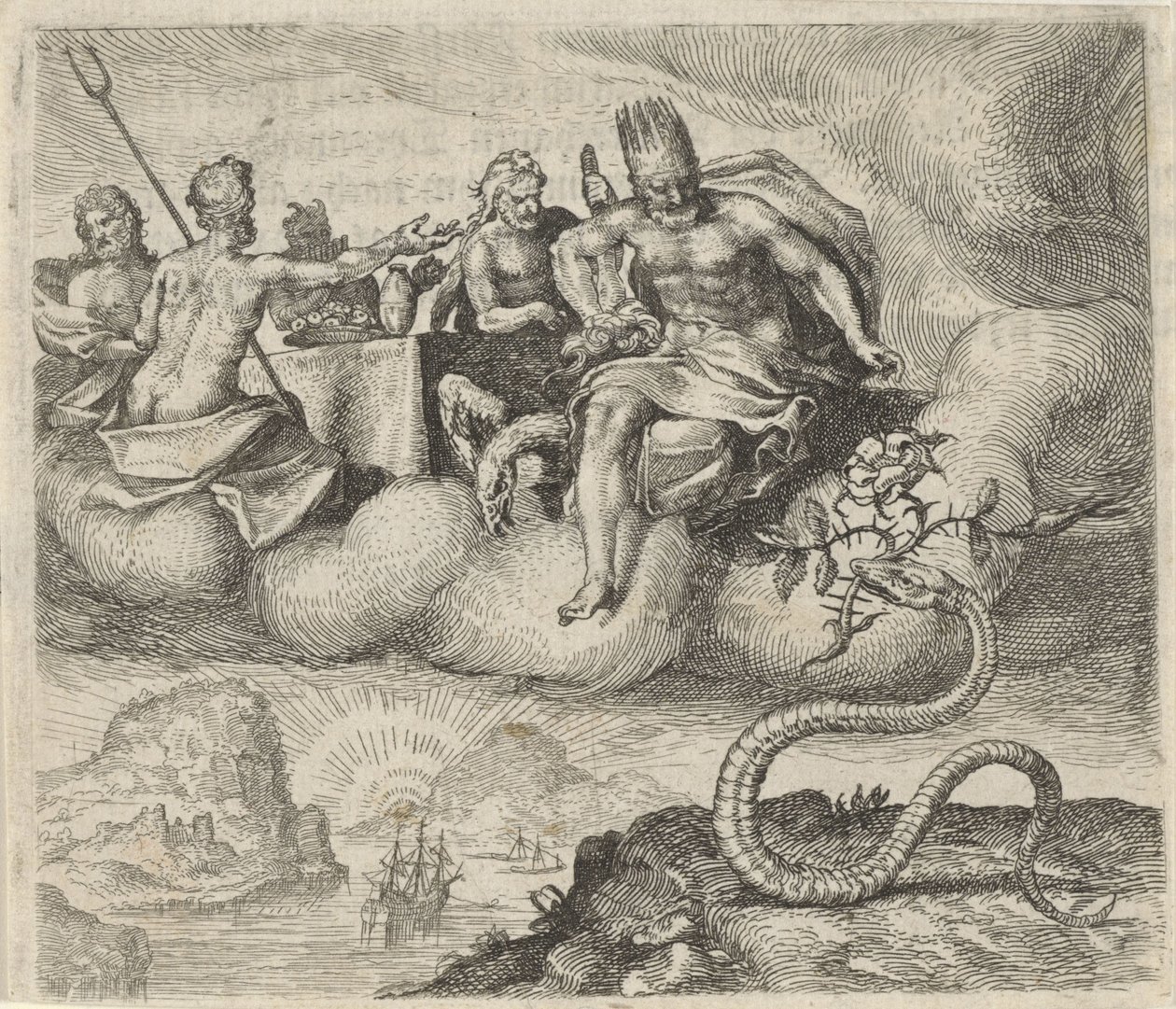Fabel om Jupiter og slangen av Egidius  Sadeler (II)
