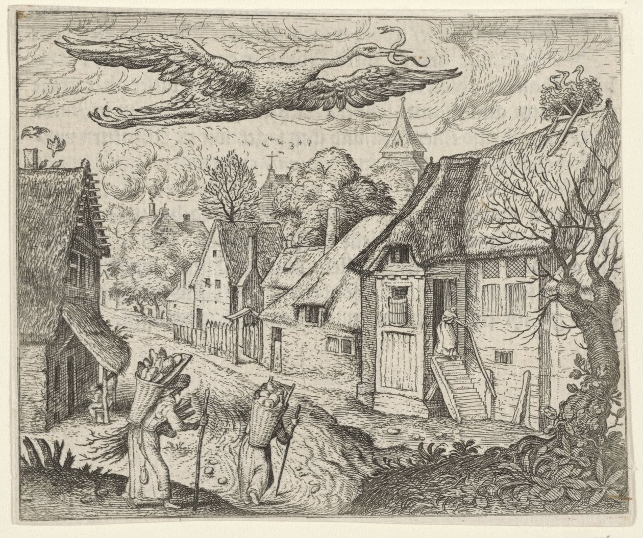 Fabel om den gamle storken av Egidius  Sadeler (II)