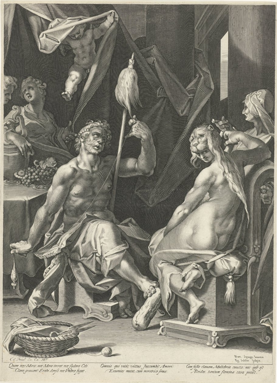 Hercules i Omphale av Egidius  Sadeler (II)