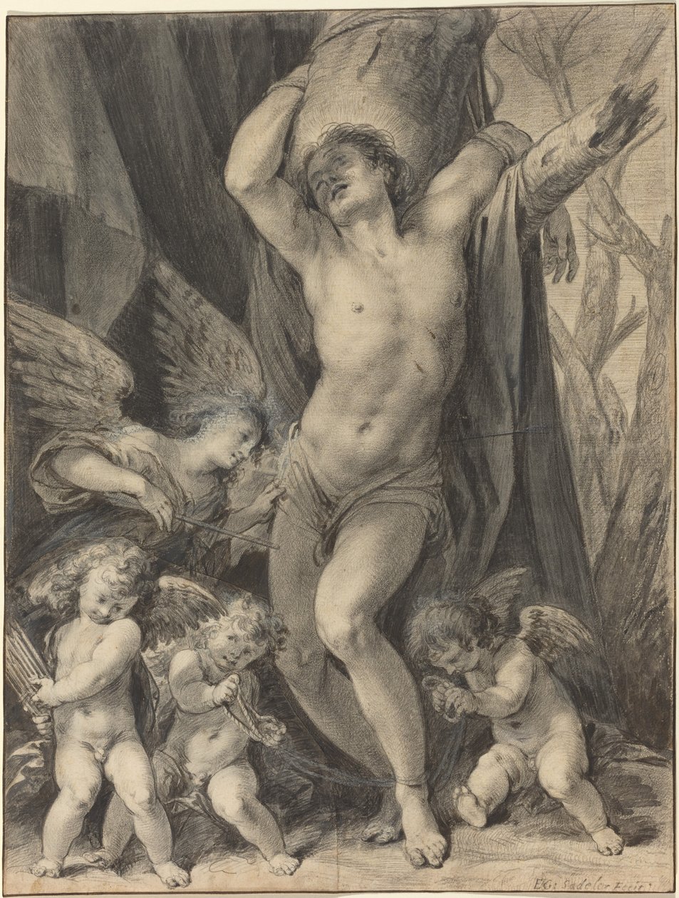 Sankt Sebastians martyrium av Aegidius Sadeler II