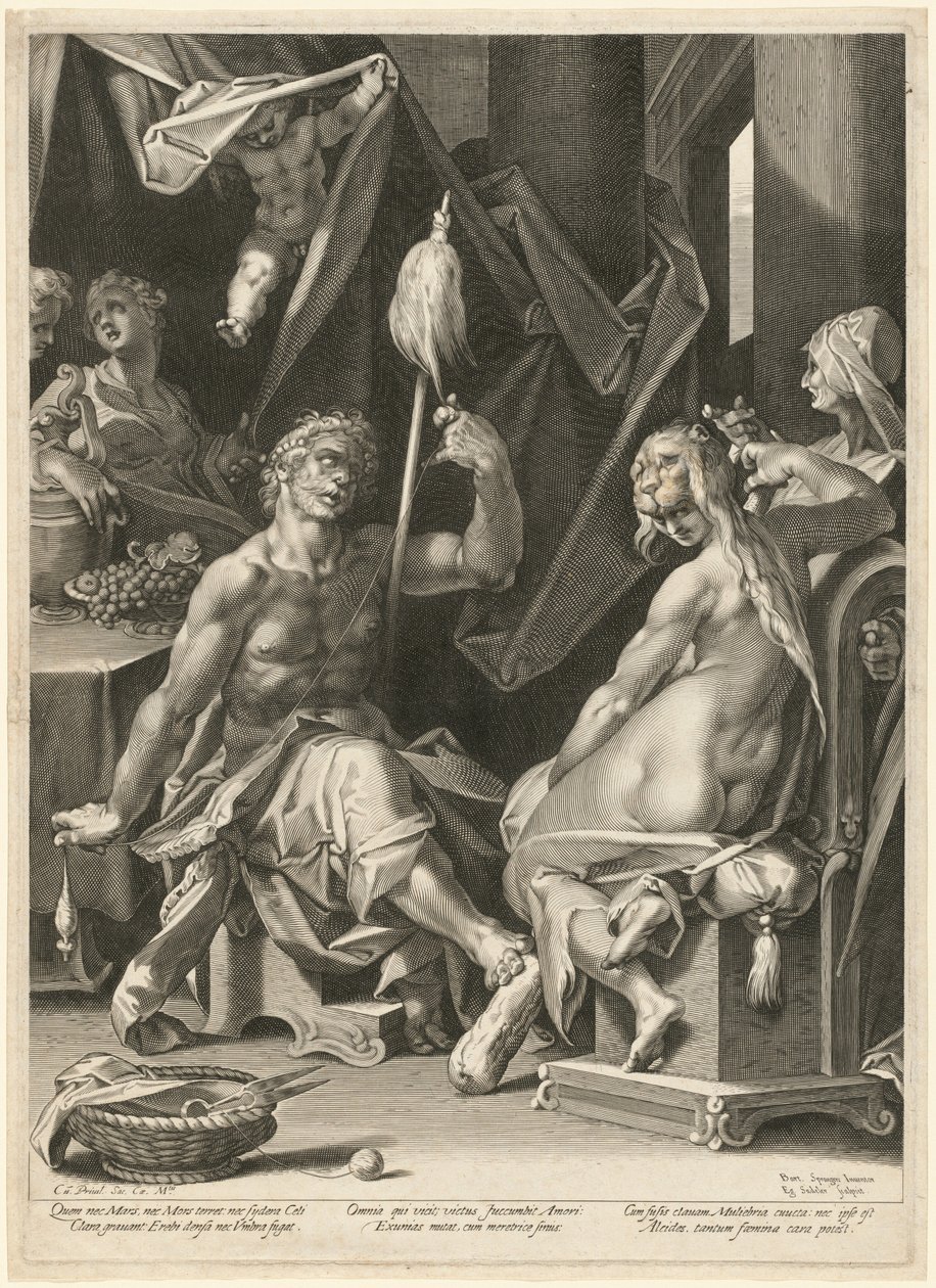 Hercules og Omphale av Aegidius Sadeler II, after Bartholomaeus Spranger