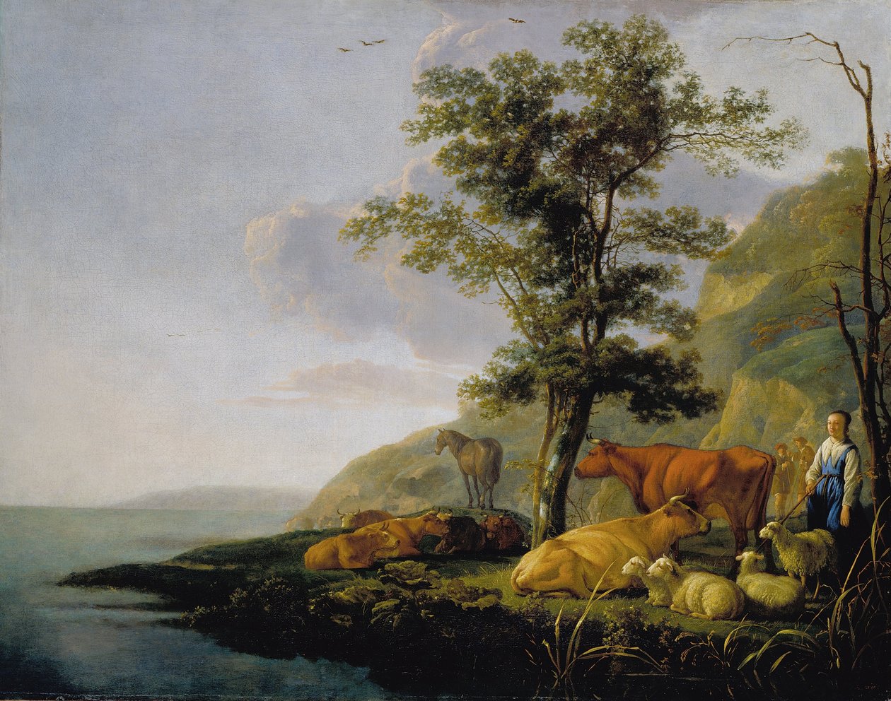 Storfe i nærheten av en elv av Aelbert Cuyp