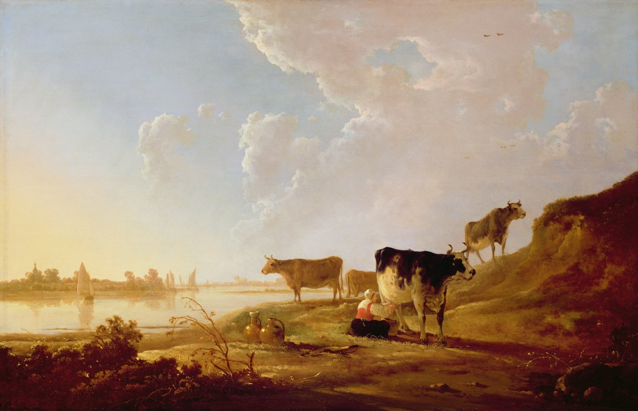 Kyr nær en elv av Aelbert Cuyp