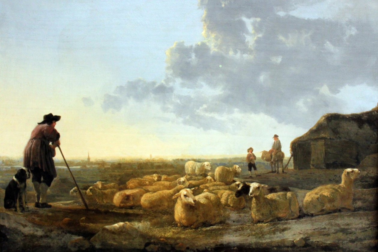 Saueflokk på beitet av Aelbert Cuyp