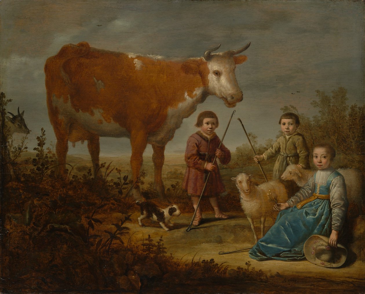 Barn og en ku, 1635-39. av Aelbert Cuyp