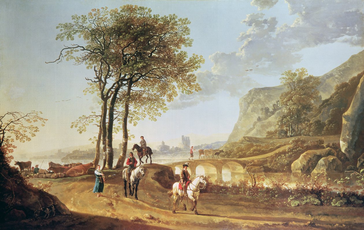 Utstrakt elvelandskap av Aelbert Cuyp