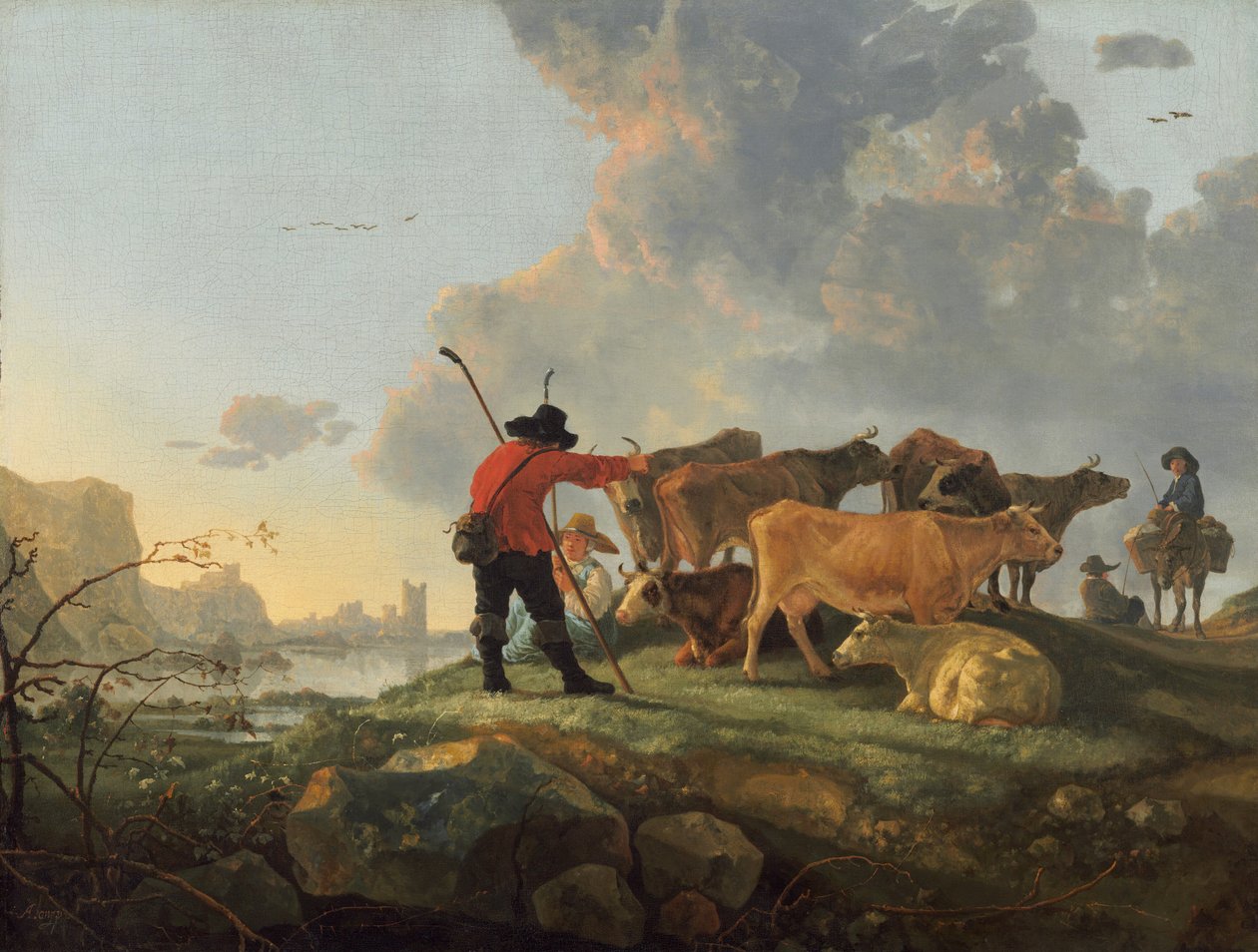 Gjeter som passer storfe av Aelbert Cuyp