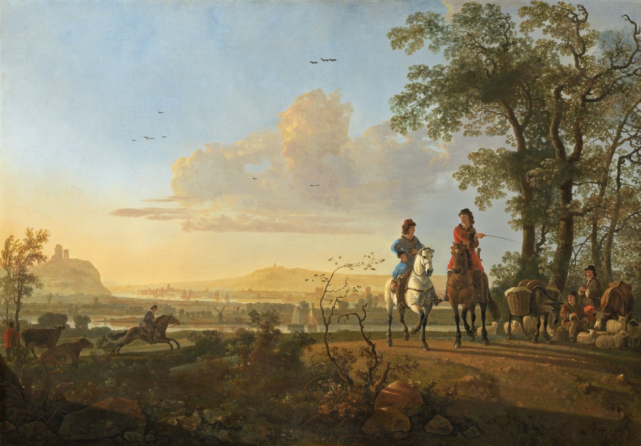Ryttere og gjetere med storfe, 16551660. av Aelbert Cuyp