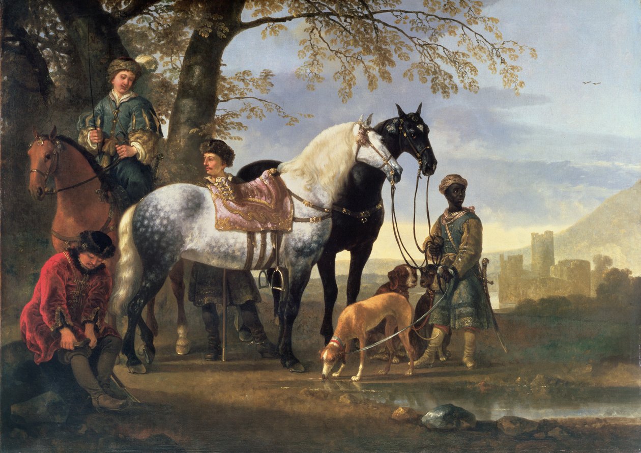 Jegere stanset, ca. 1650 av Aelbert Cuyp