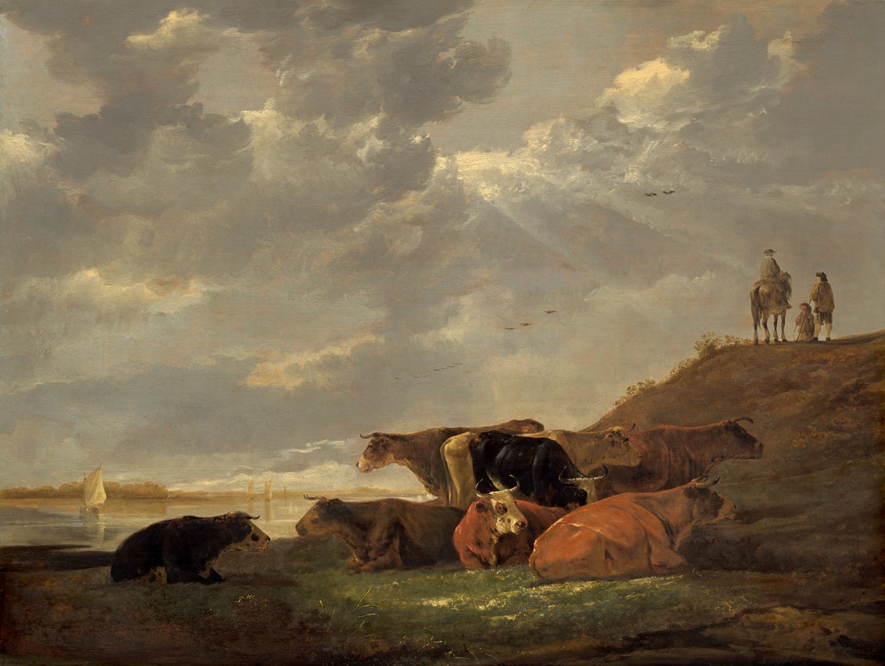 Elvelandskap med kyr av Aelbert Cuyp