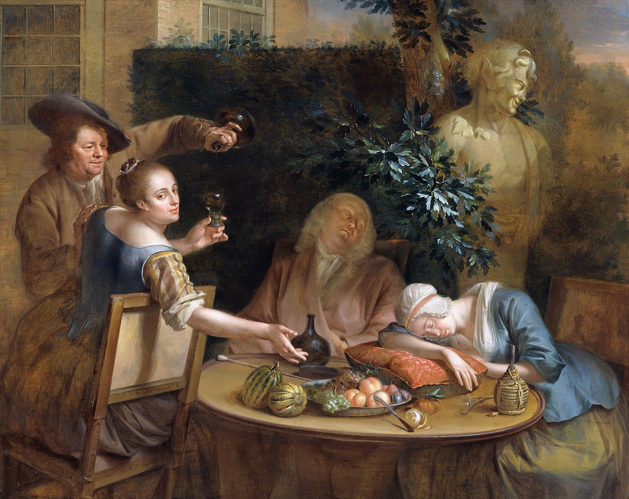Et drikkeselskap i hagen, 1739 av Aert Schouman