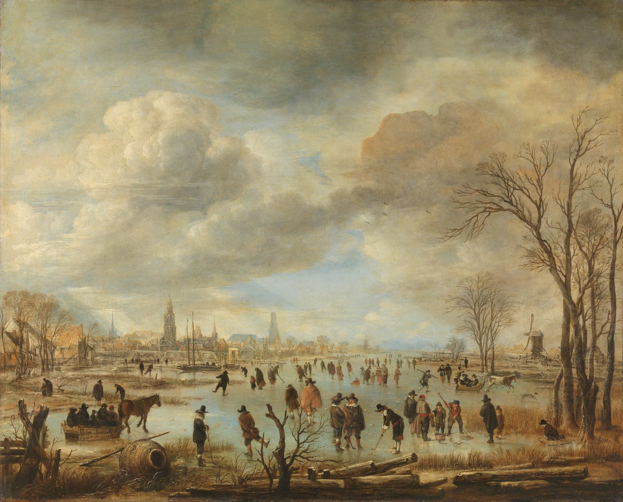 River View om vinteren, ca. 1655-60 av Aert van der Neer