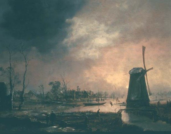 Vinterlandskap av Aert van der Neer