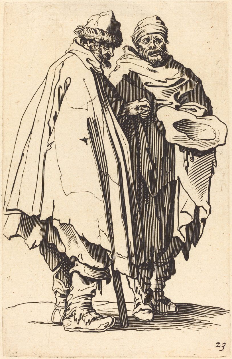 Blind tigger og ledsager av After Jacques Callot
