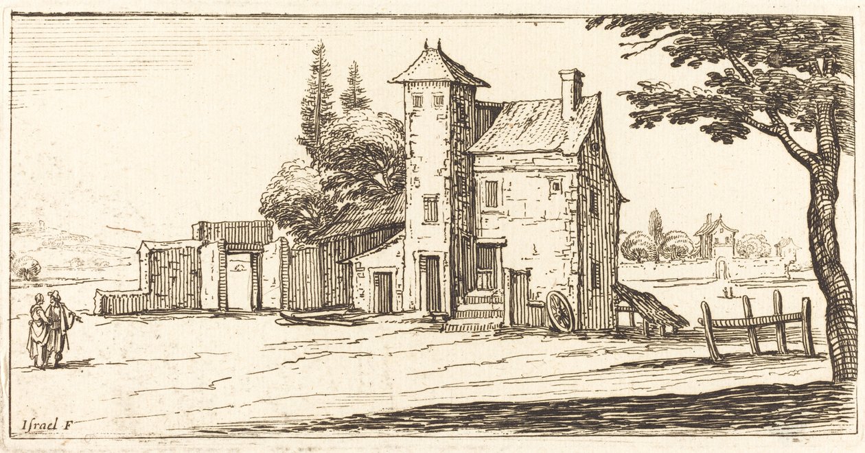 Landskap av After Jacques Callot
