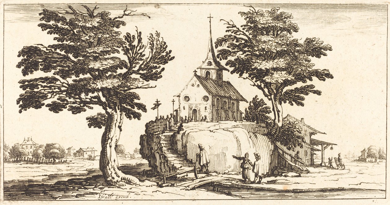 Landskap av After Jacques Callot