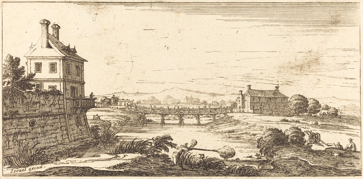 Landskap av After Jacques Callot