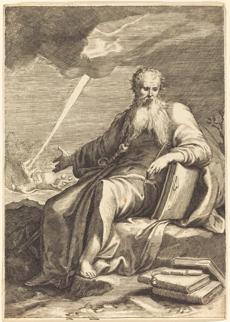 Saint Paul, sittende av After Jacques Callot