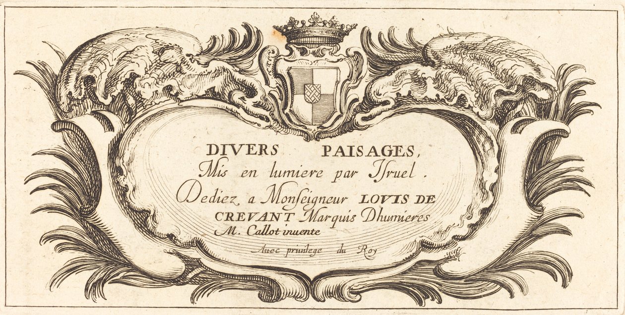 Tittelside for "Ulike landskap" av After Jacques Callot