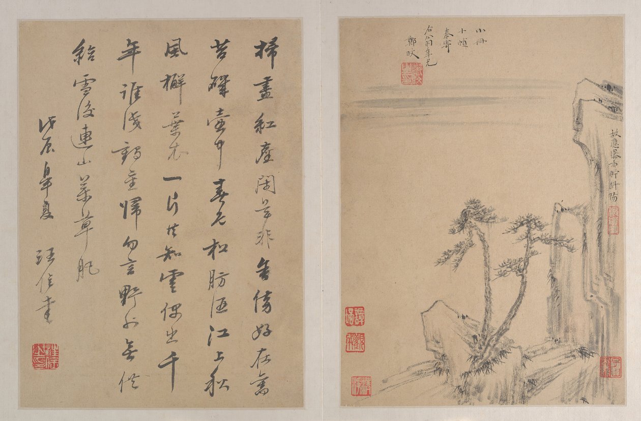 Landskap, datert 1688. av After Zheng Min