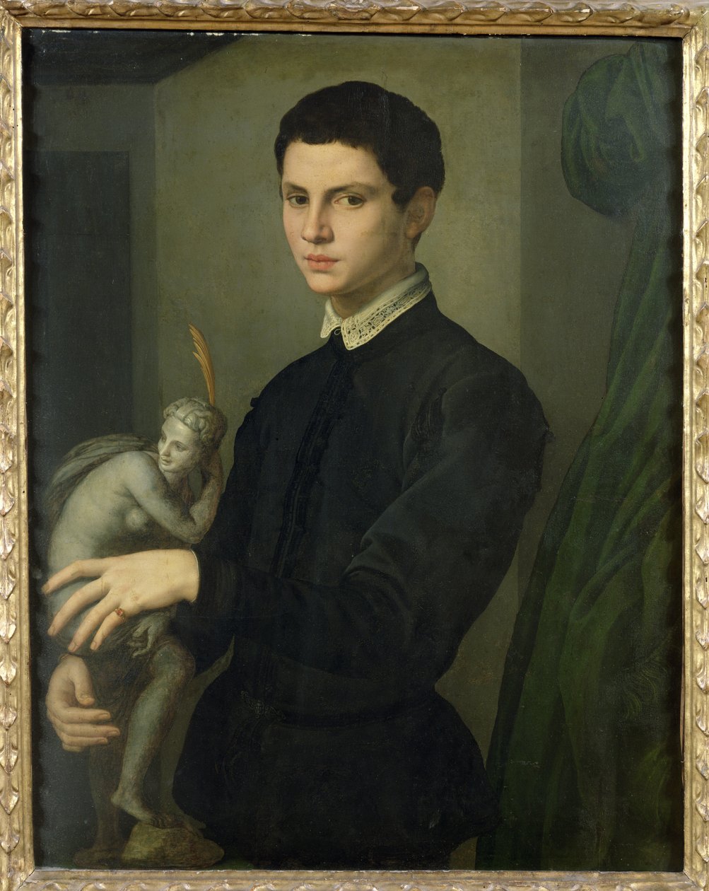 Portrett av en billedhugger, muligens Baccio Bandinelli (1493-1560) av Agnolo Bronzino