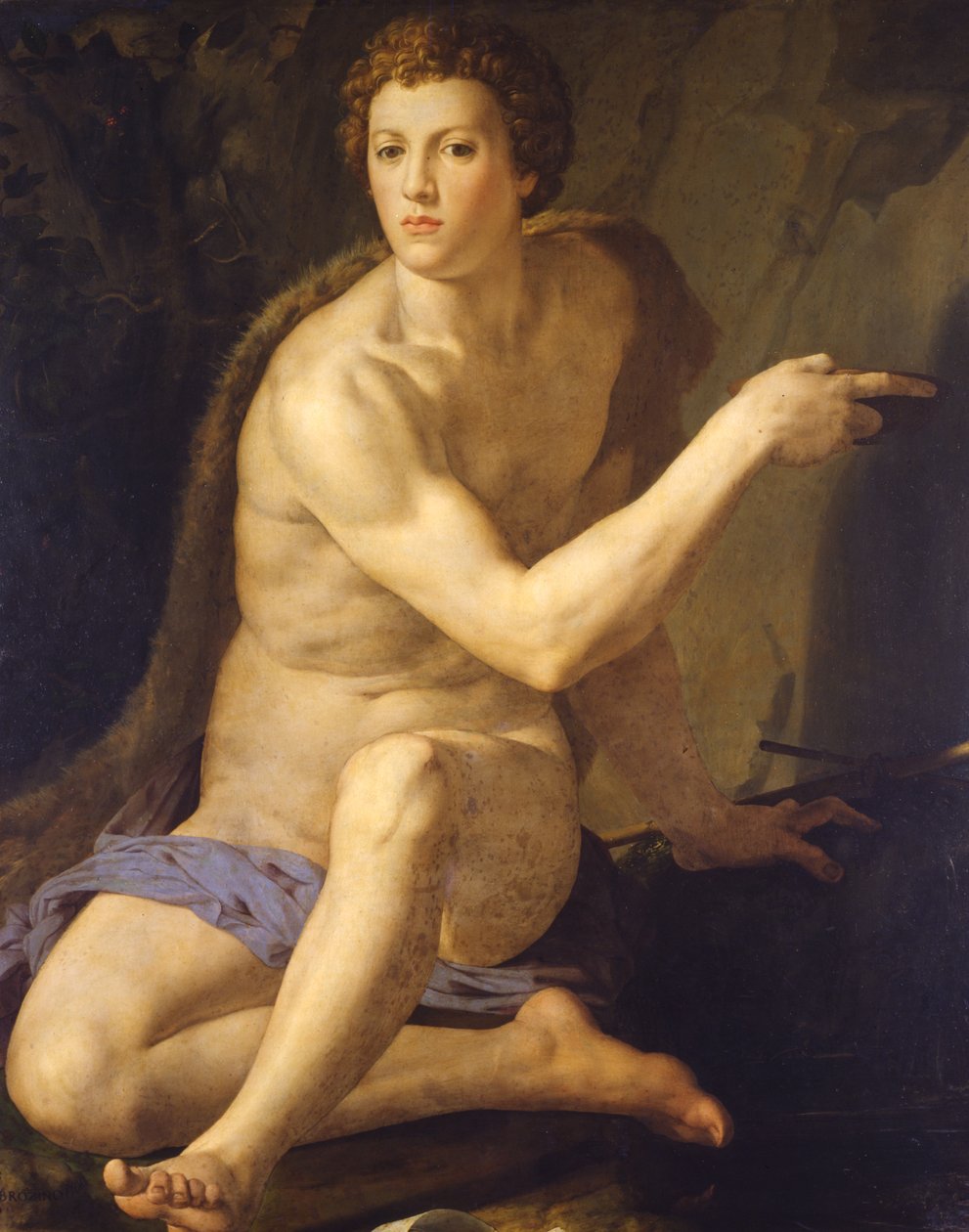 Døperen Johannes, ca. 1555 (olje på tre) av Agnolo Bronzino