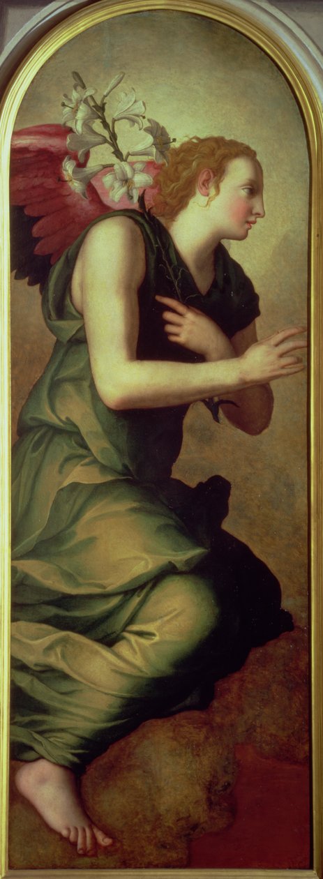 Erkeengelen Gabriel, venstre panel av en kunngjøring, 1555 (se også 82441) av Agnolo Bronzino