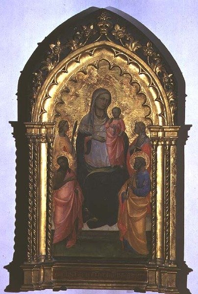 Madonna of Humility (tempera på panel) av Agnolo Gaddi