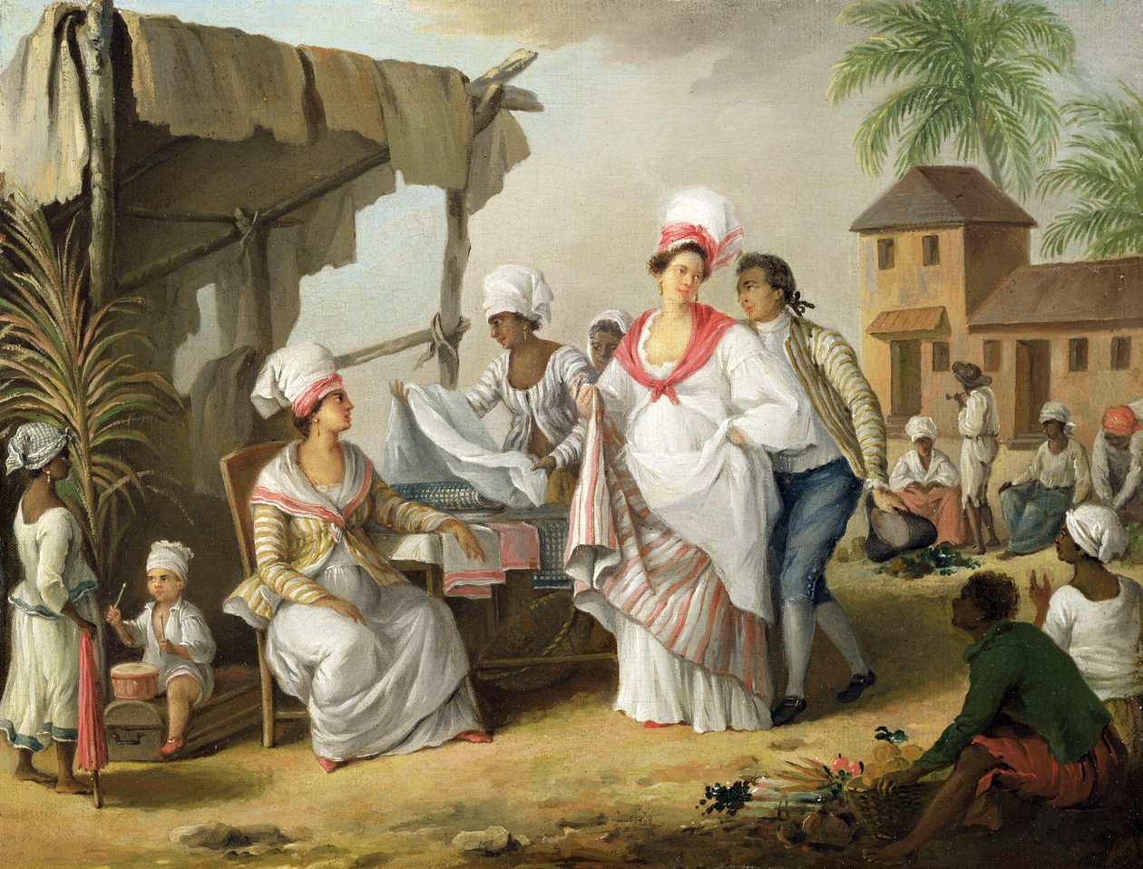Linen Market, Roseau, Dominica, ca. 1780 av Agostino Brunias