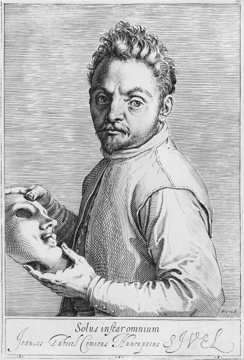 Skuespilleren Jean Gabriel Swel av Agostino Carracci