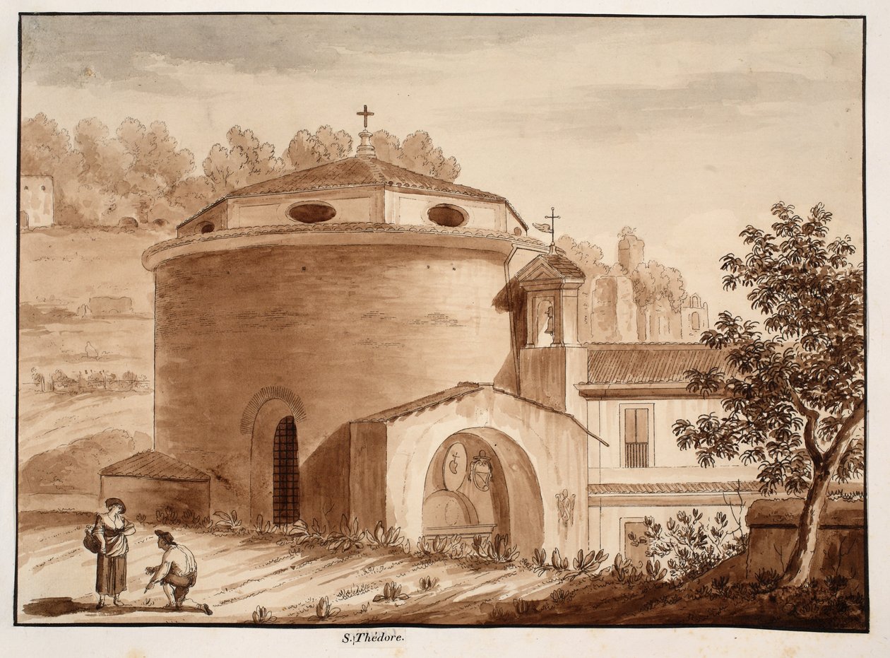 San Teodoro, 1833 (etsing med brun vask) av Agostino Tofanelli