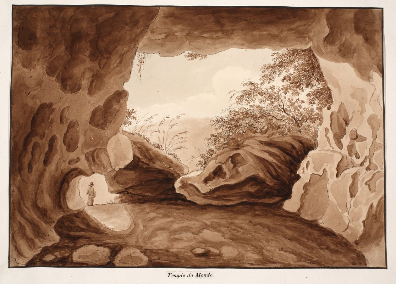 Temple of the World, 1833 (etsing med brun vask) av Agostino Tofanelli