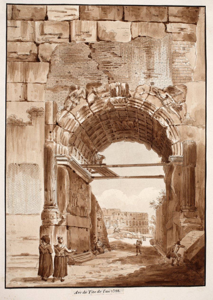 Titusbuen i 1788, 1833 (etsing med brun vask) av Agostino Tofanelli