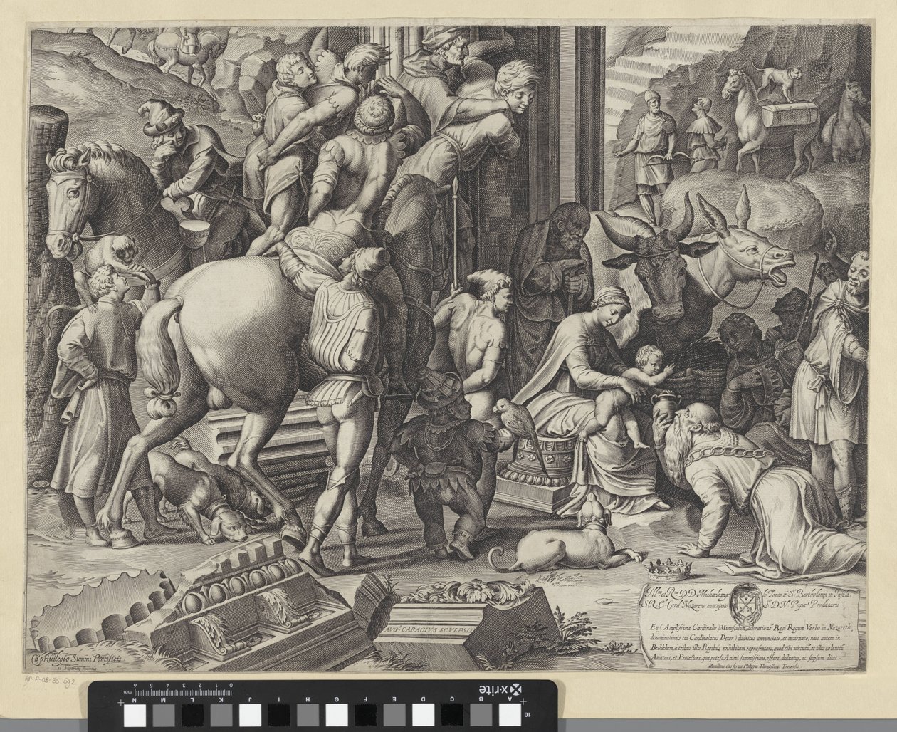 Tilbedelse av Magi (nedre venstre del) av Agostino Carracci
