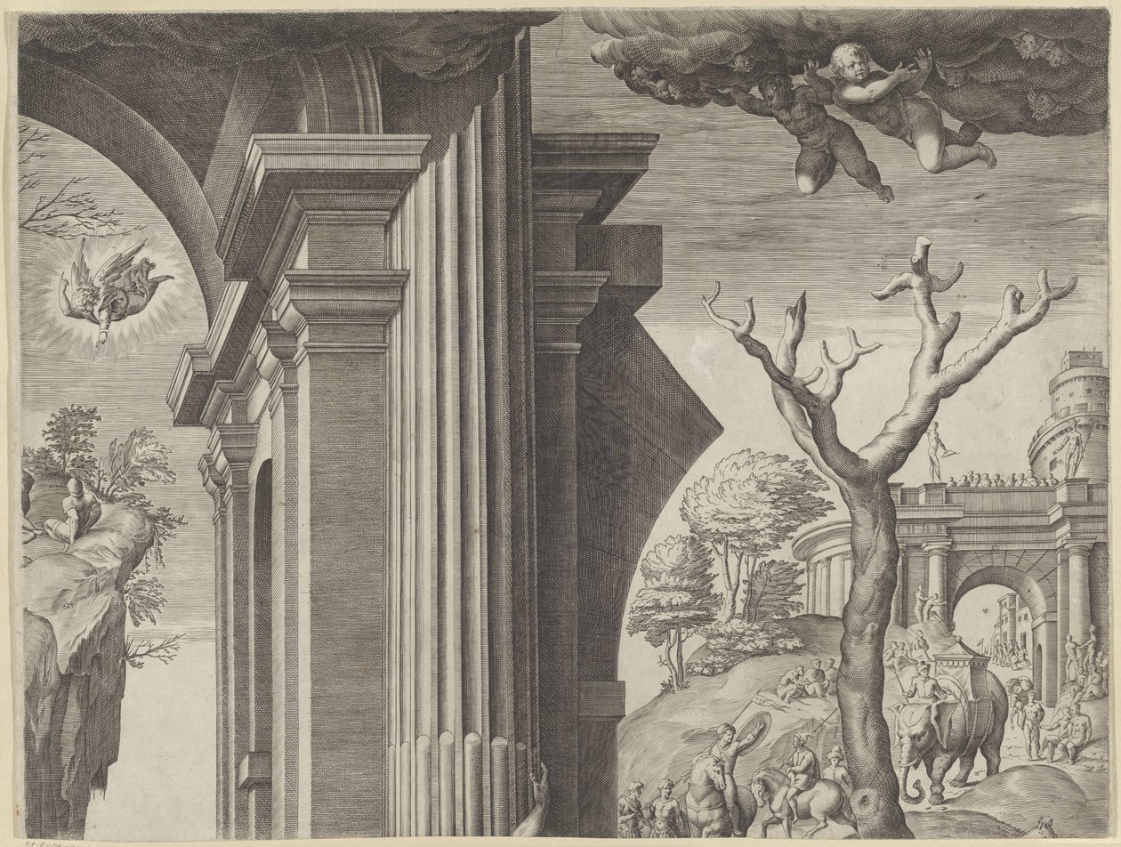Adoration of the Magi (øverst til høyre) av Agostino Carracci