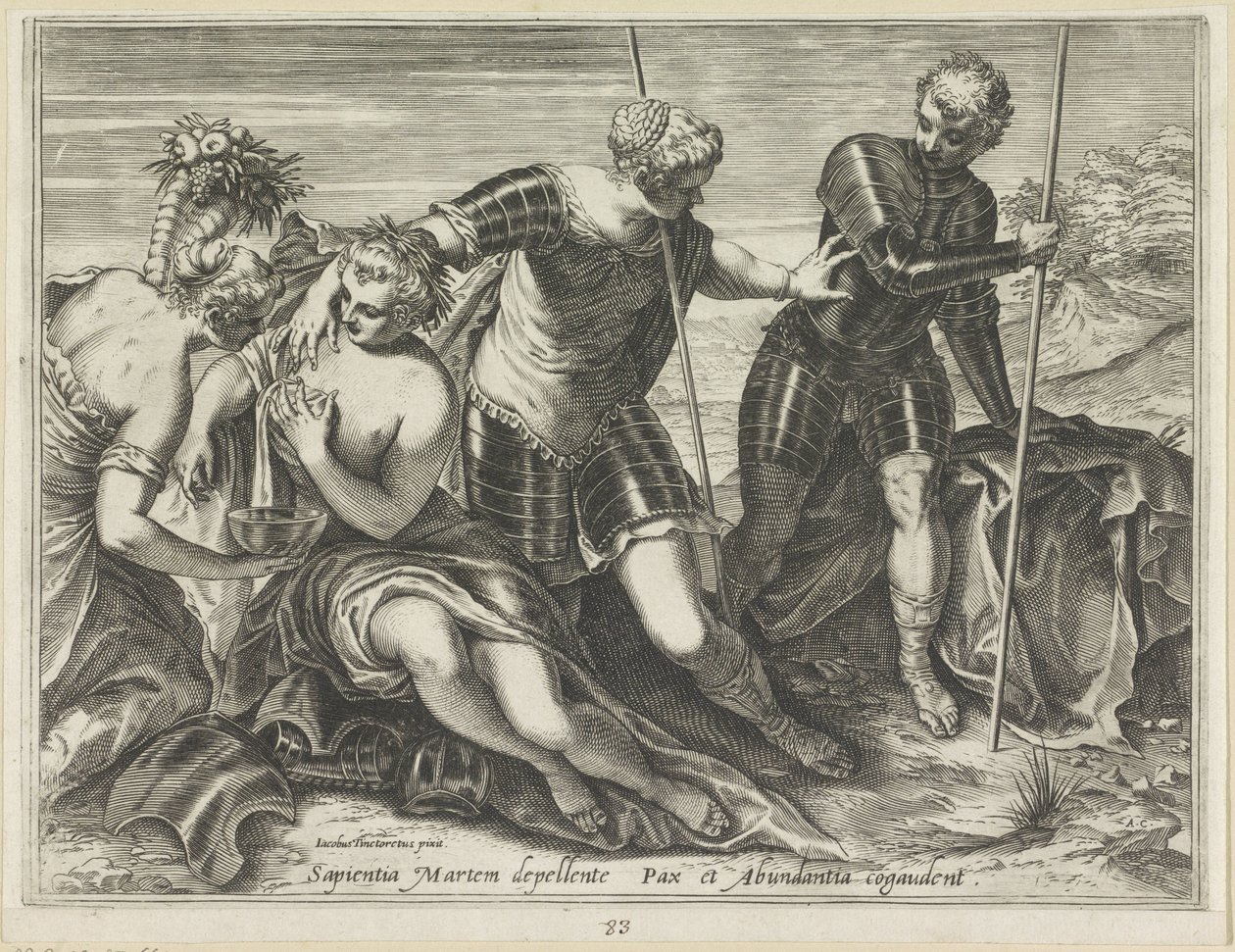 Mars sendt bort av Minerva av Agostino Carracci