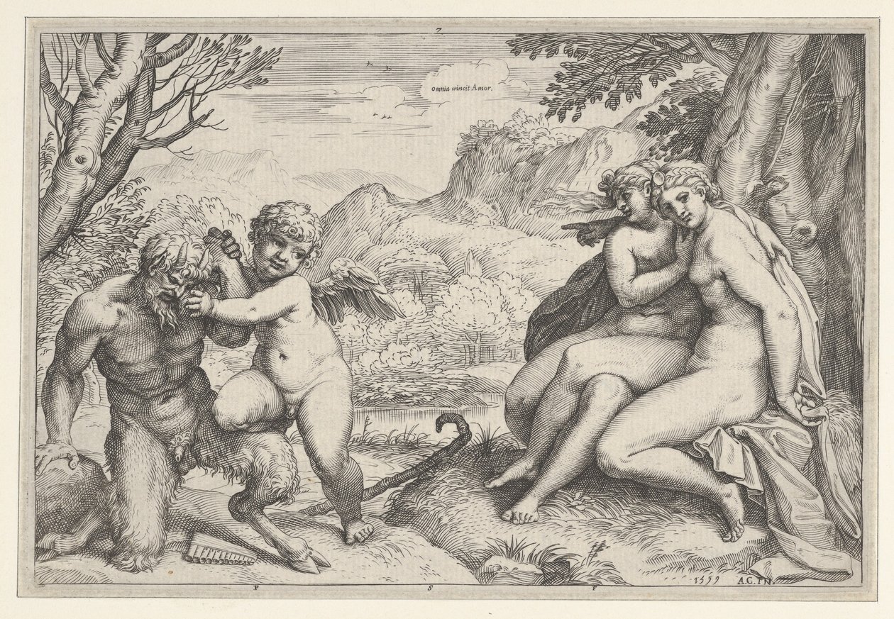 Kjærligheten overvinner alt, 1599. av Agostino Carracci