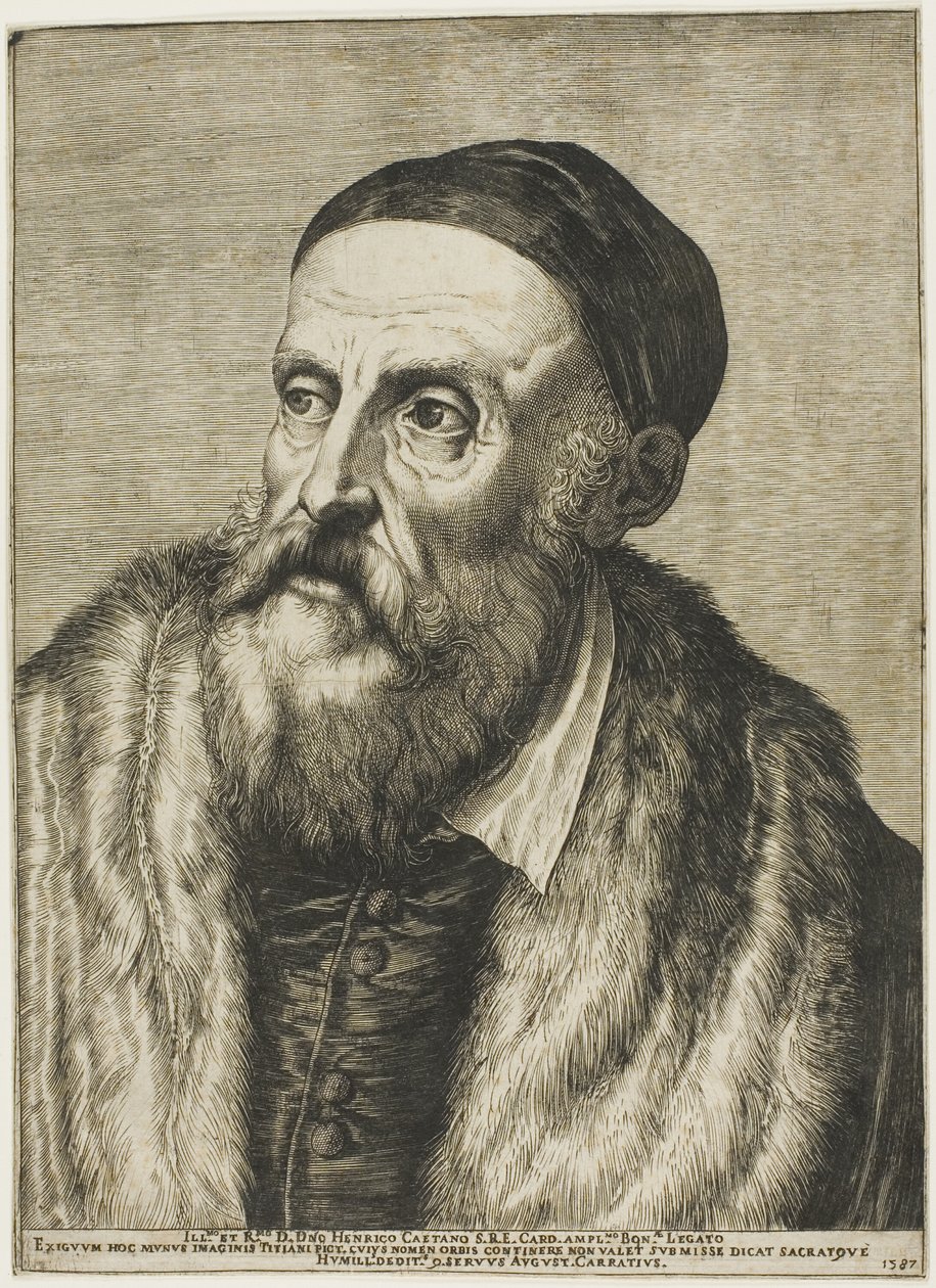 Portrett av Titian av Agostino Carracci