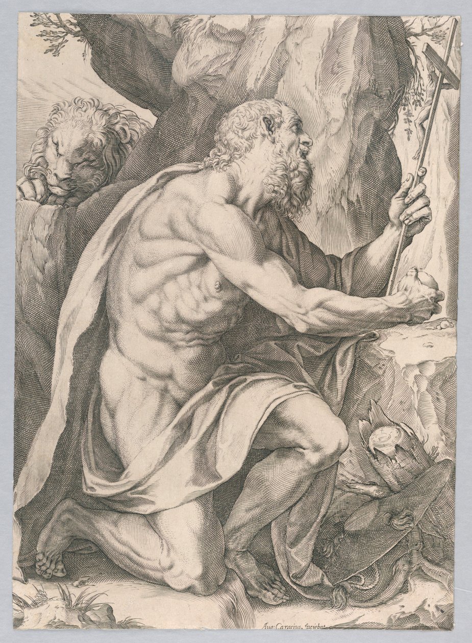 Den hellige Jerome av Agostino Carracci