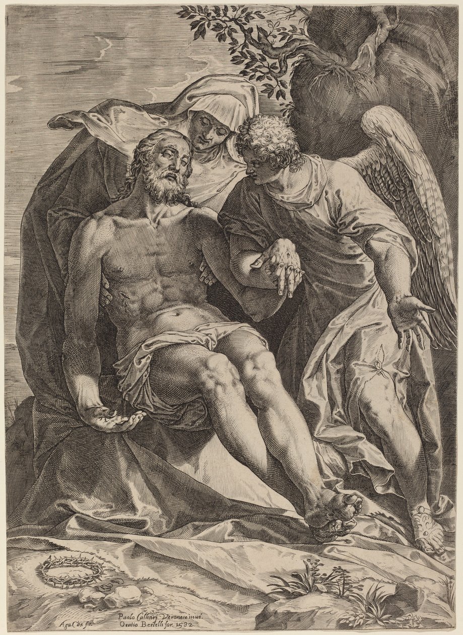 Medfølelse av Agostino Carracci after Veronese