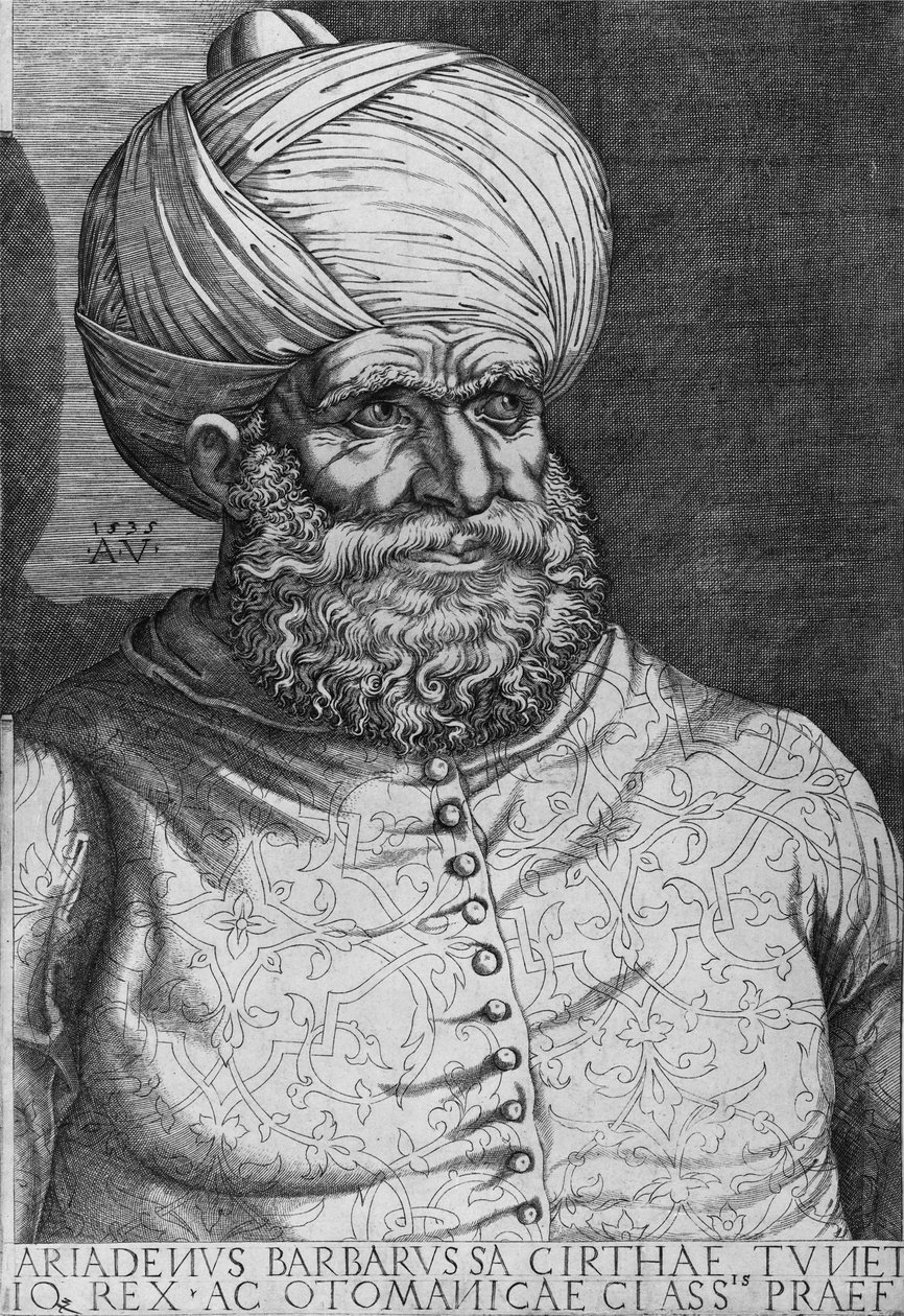 Barbarossa (Khayr ad-Din) (d.1546) 1535 av Agostino Musi