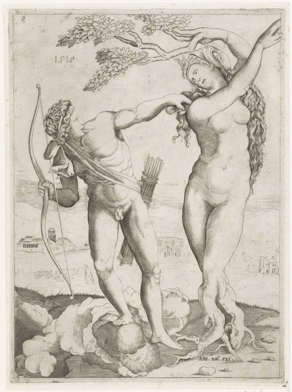 Apollo i Daphne av Agostino Veneziano
