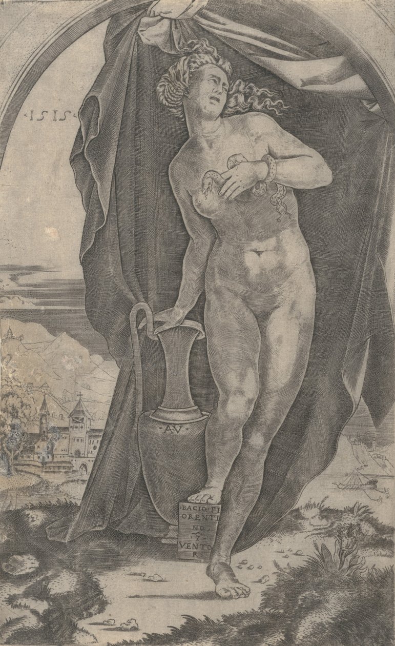 Cleopatra, datert 1515. av Agostino Veneziano